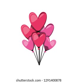 balloons helium in shape heart