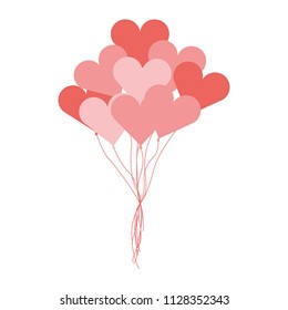 balloons helium with shape heart icon