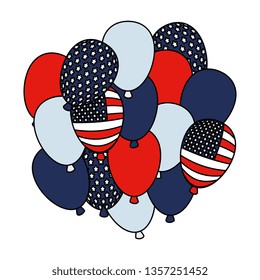 balloons helium with USA flag