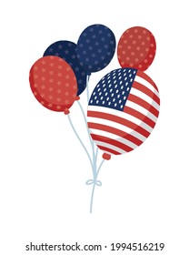 helio de globo con bandera de los estados unidos