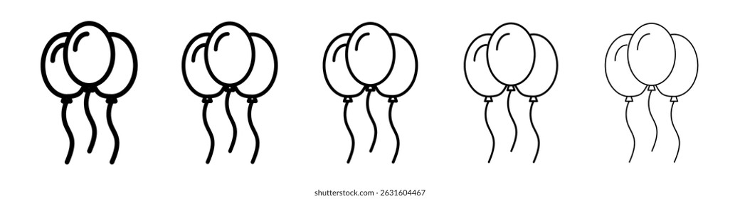 Balloons icon in black. Vector illustration for graphic design