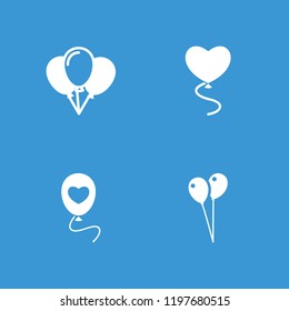 Balloons icon. collection of 4 balloons filled icons such as . editable balloons icons for web and mobile.