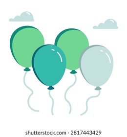 Balloons icon, decorative accessory vector

