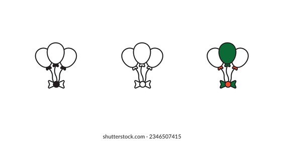 Diseño de iconos de globos con ilustración de fondo blanco