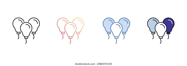 Balloons icon design with white background stock illustration