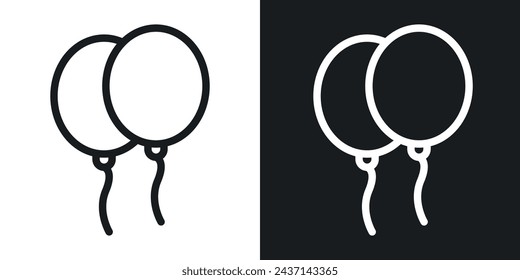 Balloons Icon Designed in a Line Style on White background.