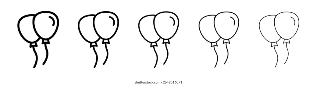 Icono de globos llenado concepto de signo plano para el Diseño web.