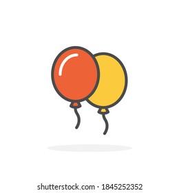 Balloons icon in filled outline style. For your design, logo. Vector illustration.