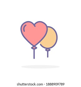 Balloons icon in filled outline style. For your design, logo. Vector illustration.