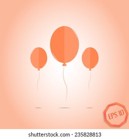 Balloons icon. Flat design style. Made in vector illustration