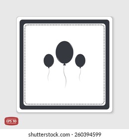 Balloons icon. Flat design style. Made in vector illustration. Emblem or label with shadow.