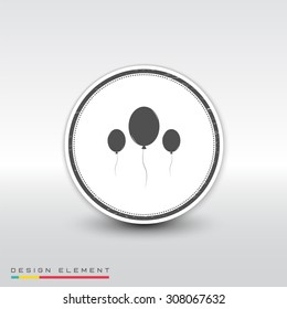 Balloons icon. Flat design style. Made in vector illustration. Emblem or label with shadow.