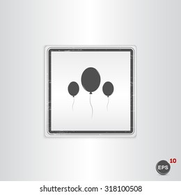 Balloons icon. Flat design style. Made in vector illustration. Emblem or label with shadow.