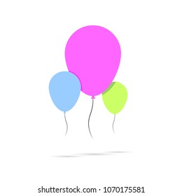 Balloons icon, flat design template, vector illustration