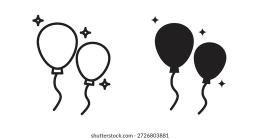 Icono de globos icono plano simple. Versión Liner - Vector de stock.