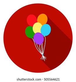 Balloons icon in flat style isolated on white flat. Gay symbol vector illustration.