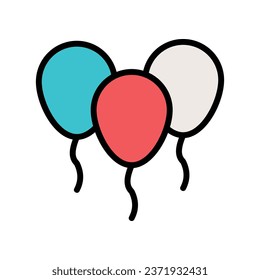 Balloons icon isolate on white background vector stock illustration.