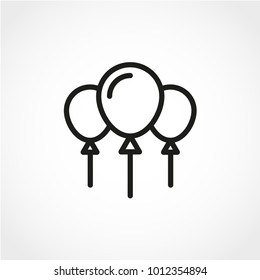 Balloons Icon Isolated on White Background