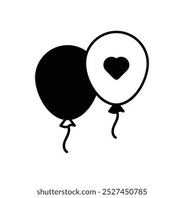 Balloons icon isolated on a white background. Vector illustration.