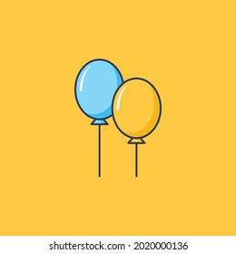 balloons Icon Isolated On yellow Background