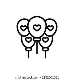   balloons icon, isolated wedding outline icon with white background, perfect for website, blog, logo, graphic design, social media, UI, mobile app, EPS 10 vector illustration