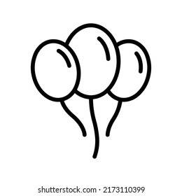Balloons Icon. Line Art Style Design Isolated On White Background
