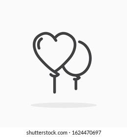 Balloons icon in line style. For your design, logo. Vector illustration. Editable Stroke.