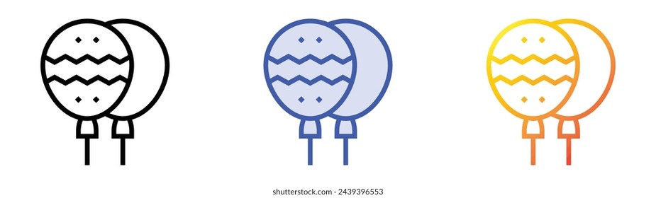 icono de globos. Diseño de estilo de relleno lineal, azul y degradado aislado sobre fondo blanco