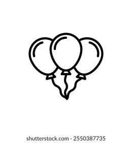 Logotipo lineal del icono de los globos aislado