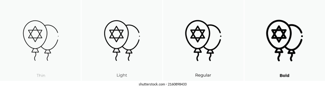 balloons icon. Linear style sign isolated on white background. Vector illustration.
