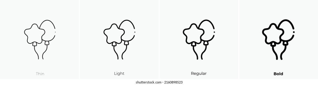 balloons icon. Linear style sign isolated on white background. Vector illustration.