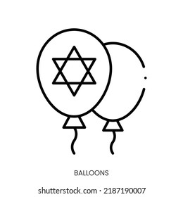 icono de globos. Signo de estilo lineal aislado en fondo blanco. Ilustración del vector