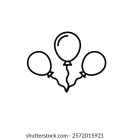 Balloons icon in liner stroke style