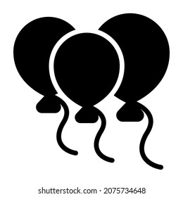 balloons icon, modern style Christmas and New Year line icon, Isolated winter holiday symbols