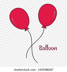 Balloons icon on transparent background. Vector illustration of holiday symbol, party, event.