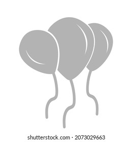balloons icon on a white background, vector lustration