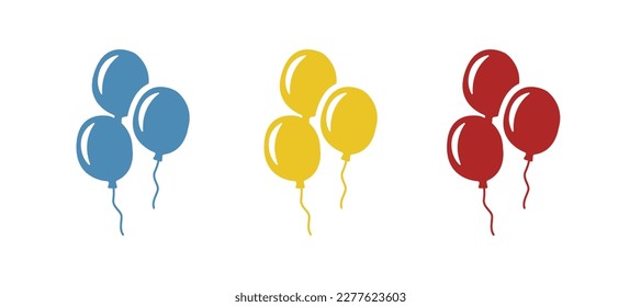 balloons icon on a white background, vector illustration