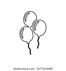 balloons icon on a white background, vector illustration