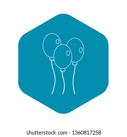 Balloons icon. Outline illustration of balloons vector icon for web