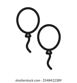 Balloons icon outline set sign