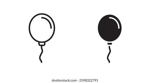 Balloons icon outlined icon vector collection.