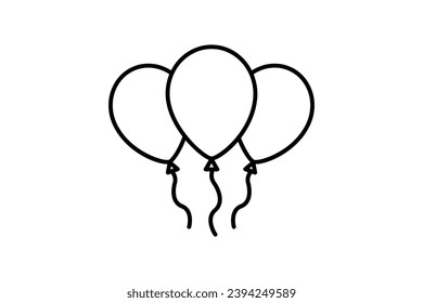 balloons icon. icon related to party. line icon style. simple vector design editable