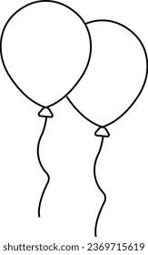 Balloons Icon Set Vector Design. Party and Celebration Line Icon Design