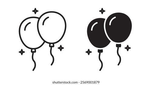 Balloons icon set vector graphics designs