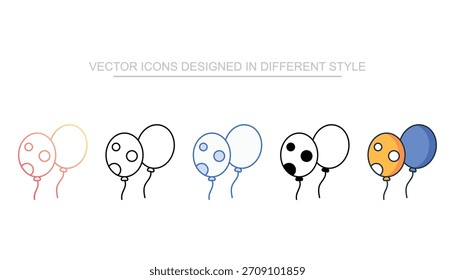 Balloons icon set vector stock with white background