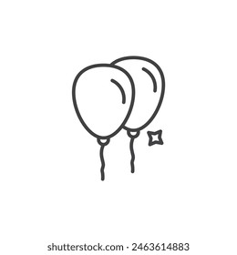 Balloons Icon Set. Vector Symbols for Birthday Party and Anniversary Event.