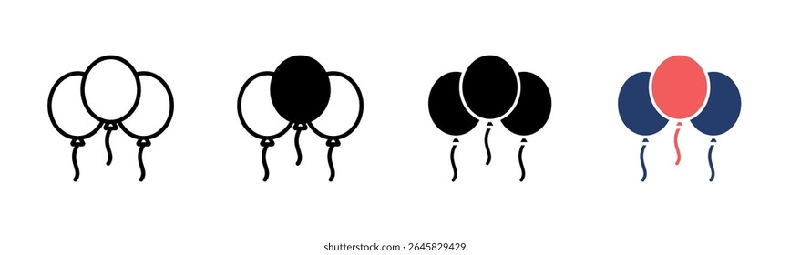 Colección de estilos múltiples de la hoja de iconos de globos