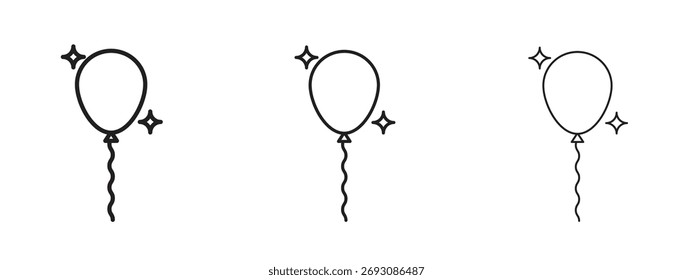 Símbolo de icono de globos. Signo de estilo lineal para el concepto móvil