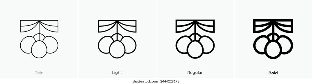 balloons icon. Thin, Light Regular And Bold style design isolated on white background