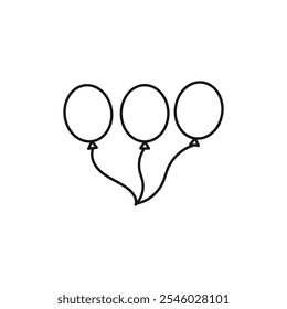 Balloons icon Thin line art isolated